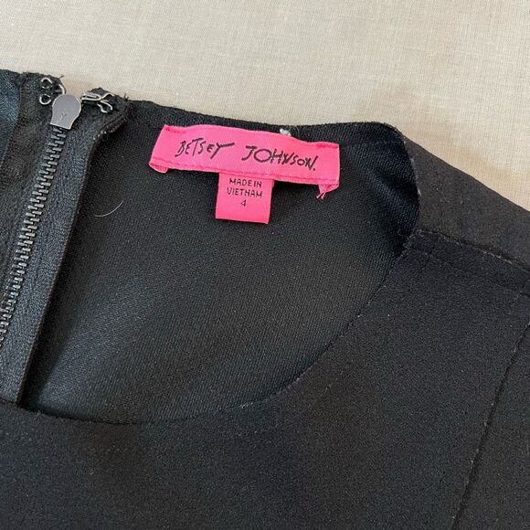 Betsey Johnson black rough seamed business professional sheath dress size 4 - Picture 9 of 12